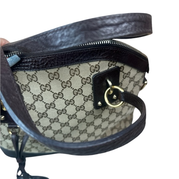 GUCCI GG canvas/leather interlocking charm bag no strap - Picture 8 of 11
